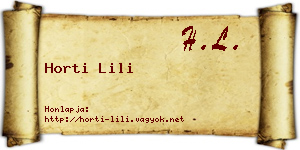 Horti Lili névjegykártya